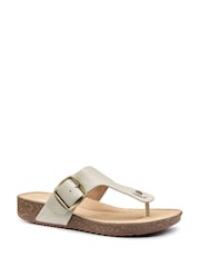 Hotter Natural Regular Fit Resort Slip-On Buckle Sandals - Image 2 of 4