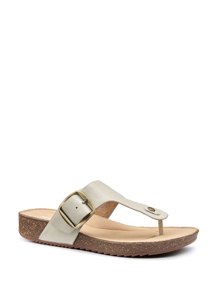 Hotter Natural Regular Fit Resort Slip-On Buckle Sandals - Image 2 of 4