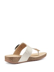 Hotter Natural Regular Fit Resort Slip-On Buckle Sandals - Image 3 of 4