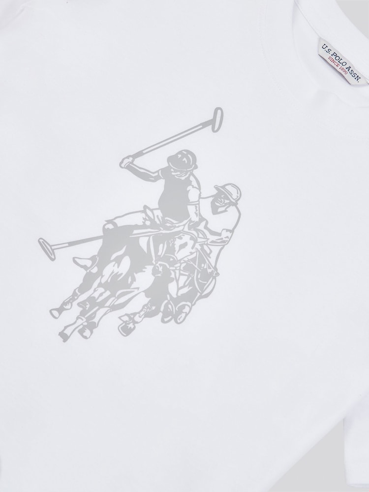 U.S. Polo Assn. White Womens Double Horsemen Print Crew Neck T-Shirt - Image 3 of 3 U.S. Polo Assn. White Womens Double Horsemen Print Crew Neck T-Shirt - Image 3 of 3