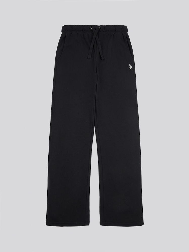U.S. Polo Assn. Black Womens Double Horsemen Wide Leg Joggers - Image 1 of 3