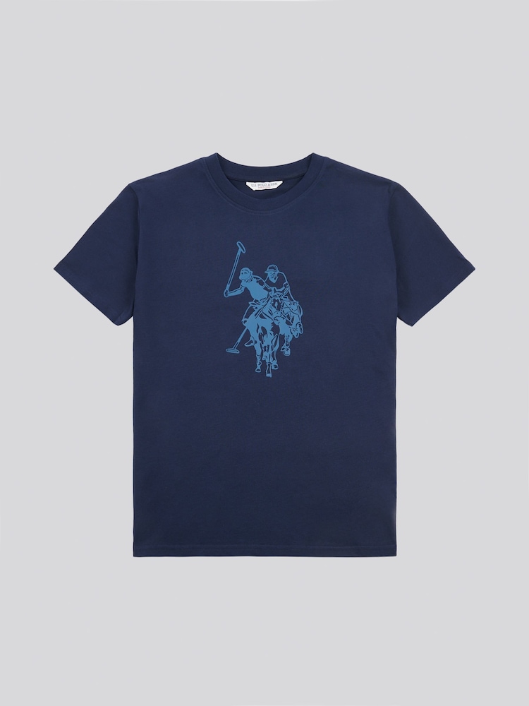 U.S. Polo Assn. Blue Womens Double Horsemen Print Crew Neck T-Shirt - Image 1 of 3