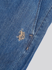 U.S. Polo Assn Blue Womens Pleated Denim 100% Cotton Shorts - Image 3 of 3