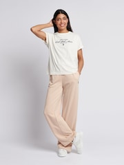 U.S. Polo Assn. Natural Womens Double Horsemen Wide Leg Joggers - Image 3 of 7