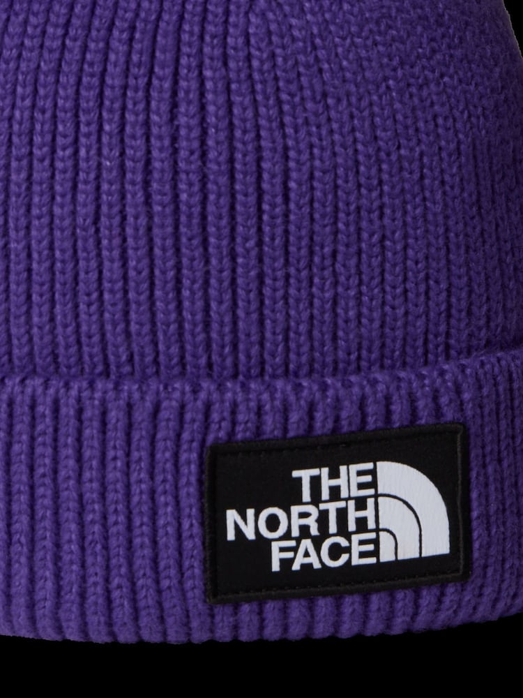 The North Face Purple Logo Box Cuffed Beanie - Image 3 of 3 The North Face Purple Logo Box Cuffed Beanie - Image 3 of 3