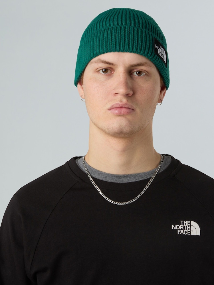 The North Face Green Logo Box Cuffed Beanie - Image 1 of 1