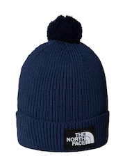 The North Face Blue Logo Box Pom Beanie - Image 1 of 3