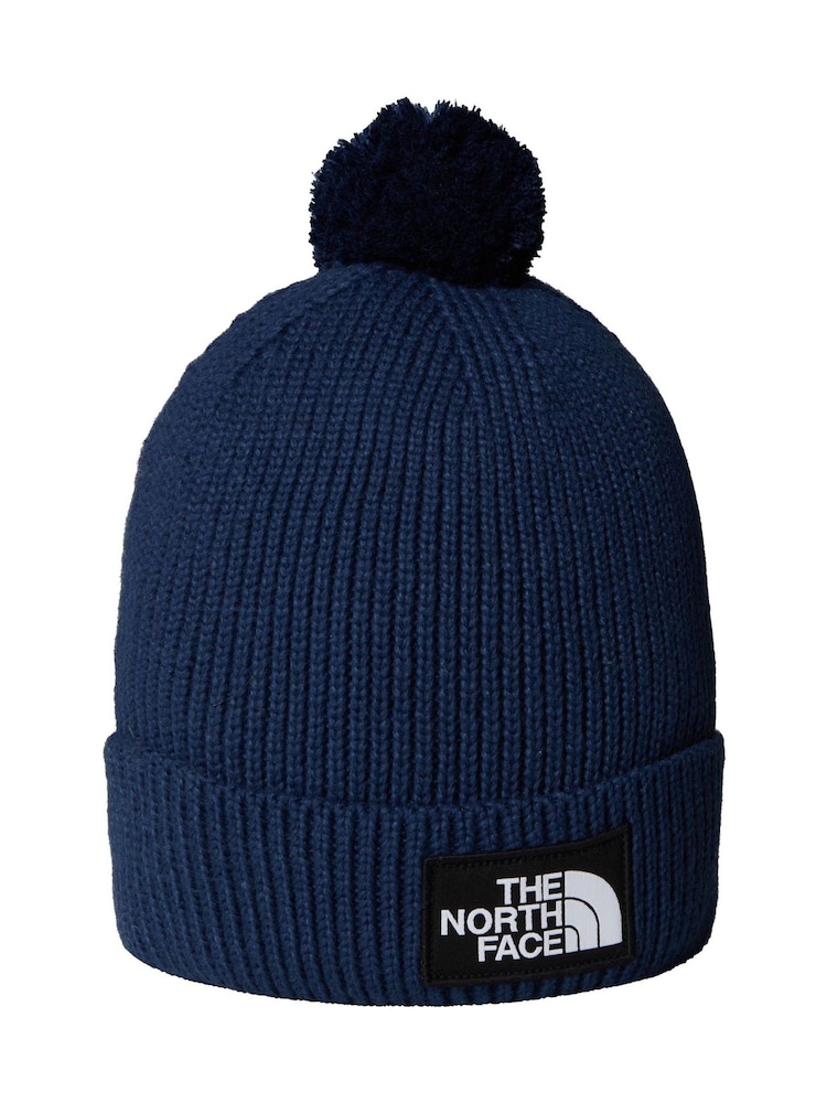 The North Face Blue Logo Box Pom Beanie - Image 1 of 3 The North Face Blue Logo Box Pom Beanie - Image 1 of 3