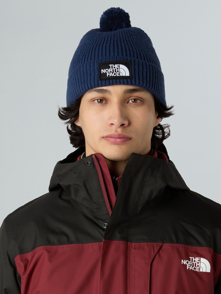 The North Face Blue Logo Box Pom Beanie - Image 3 of 3