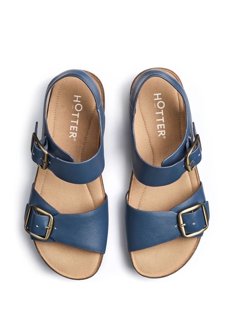 Hotter Blue Extra Wide Fit Tourist II Buckle Sandals - Image 4 of 4