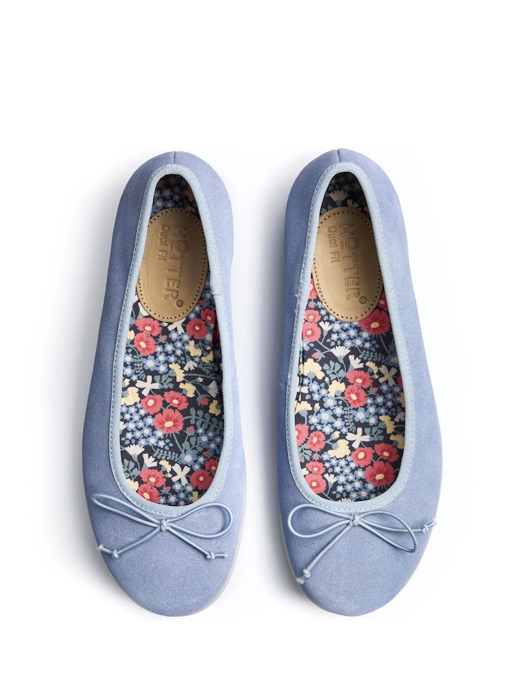 Hotter Blue Regular Fit Sweetie Slip-On Slippers - Image 4 of 4