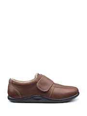 Hotter Brown Regular Fit Unwind Touch-Fastening Slippers - Image 1 of 4