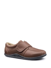 Hotter Brown Regular Fit Unwind Touch-Fastening Slippers - Image 2 of 4