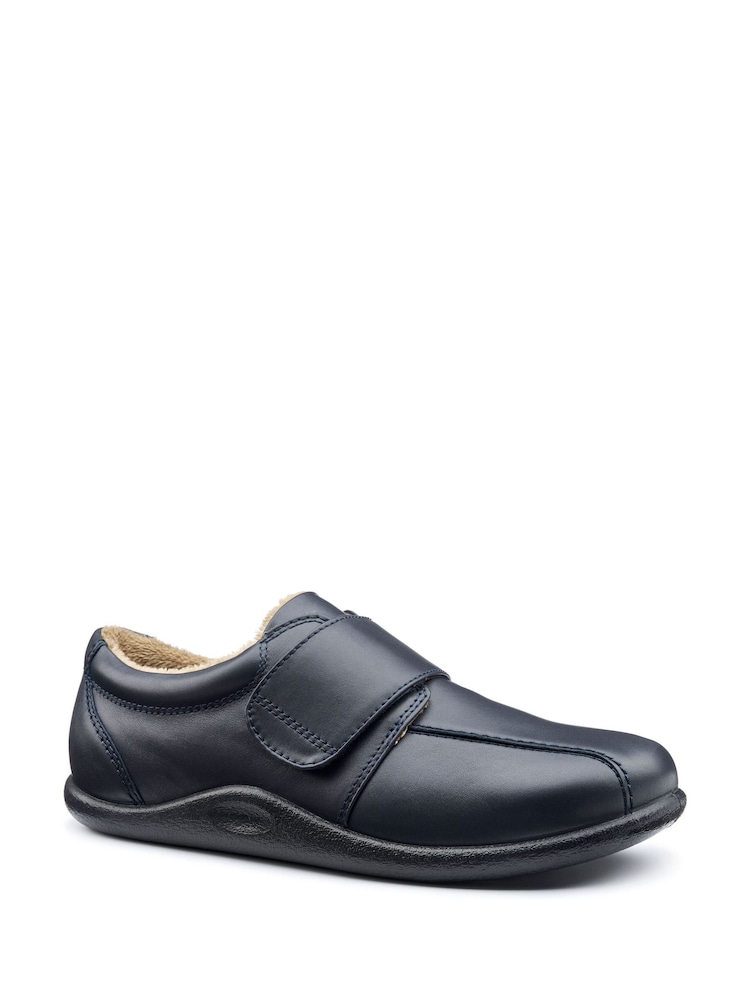 Hotter Blue Regular Fit Unwind Touch Fastening Slippers - Image 2 of 4