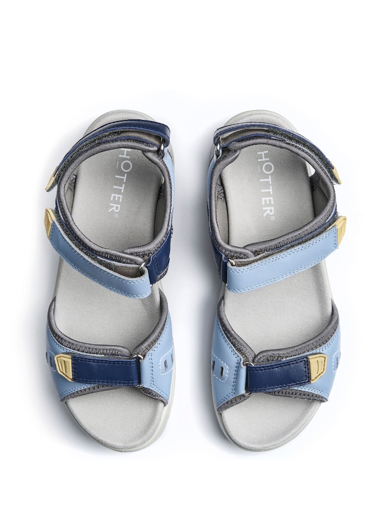 Hotter Blue Wide Fit Walk II Touch-Fastening Sandals - Image 4 of 4