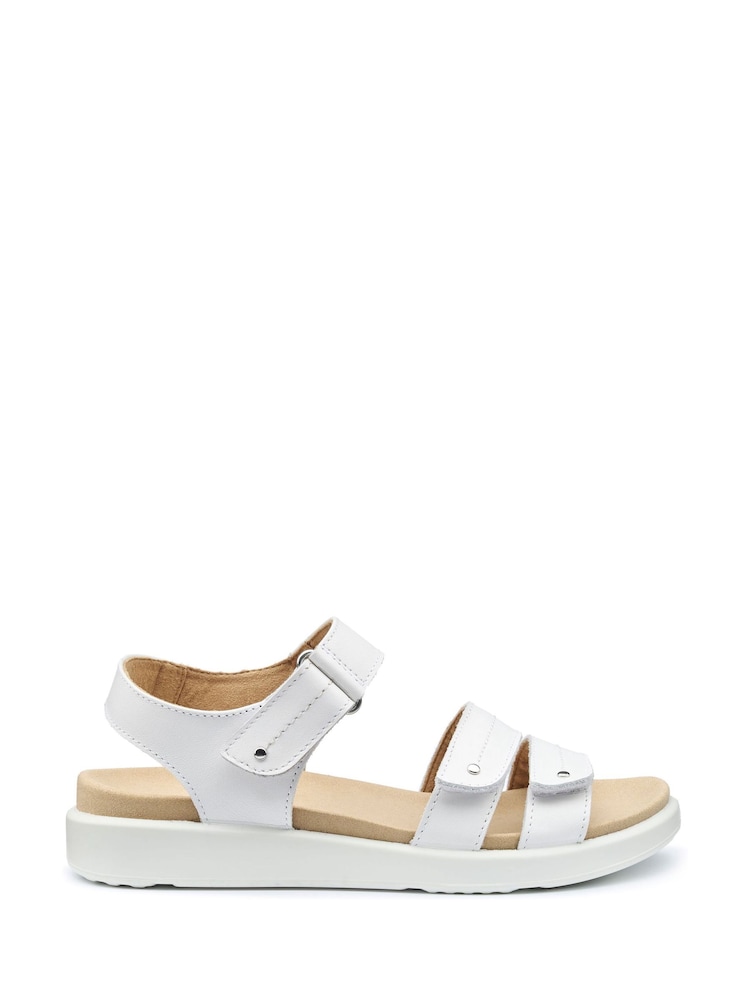 Hotter White Wide Fit Venice Touch-Fastening Sandals - Image 1 of 4