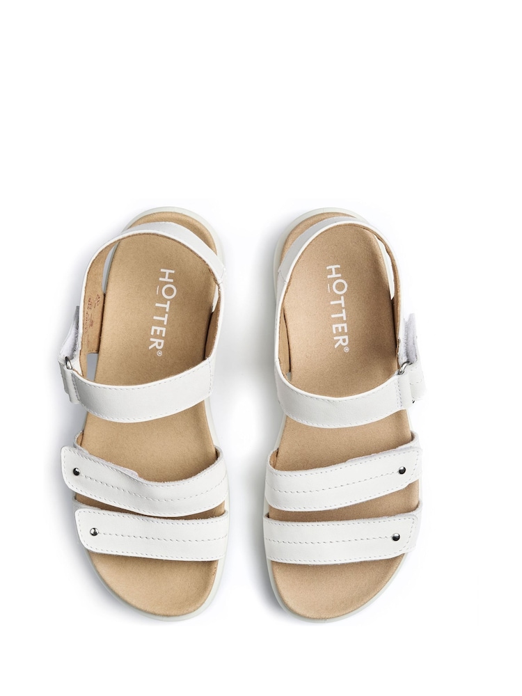 Hotter White Wide Fit Venice Touch-Fastening Sandals - Image 4 of 4
