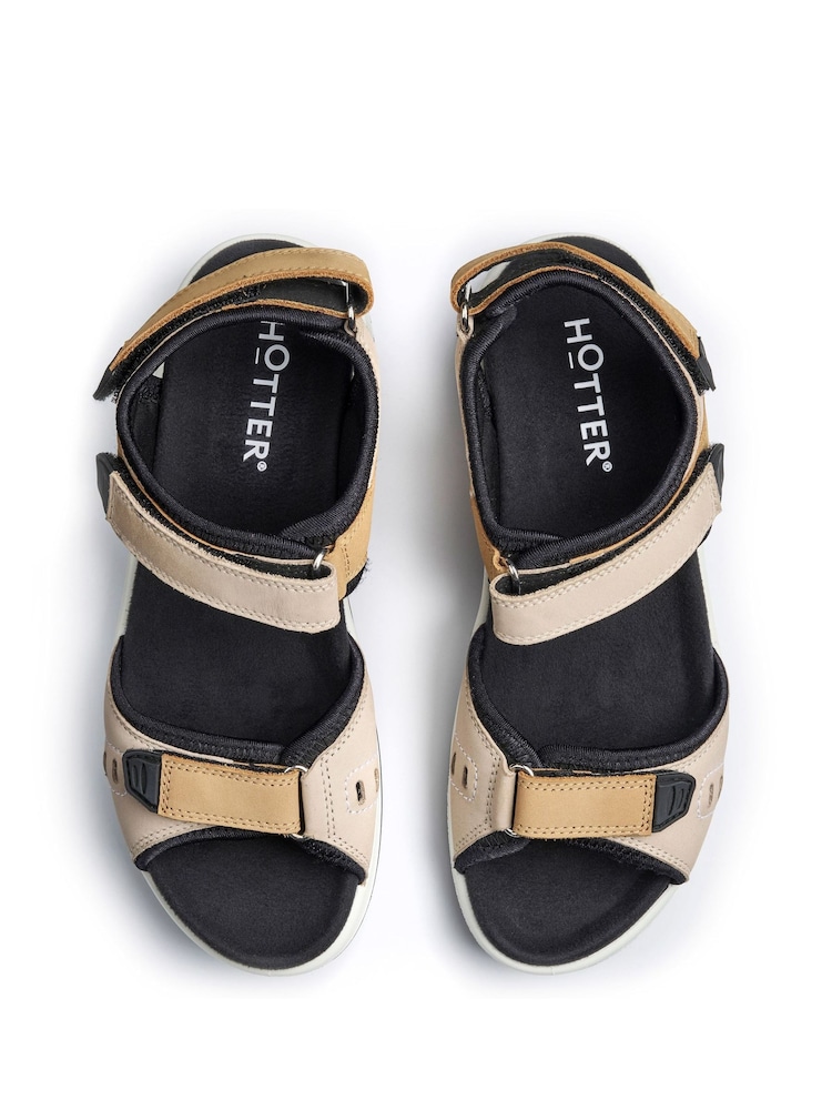 Hotter Natural Extra Wide Fit Walk II Touch-Fastening Sandals - Image 4 of 4