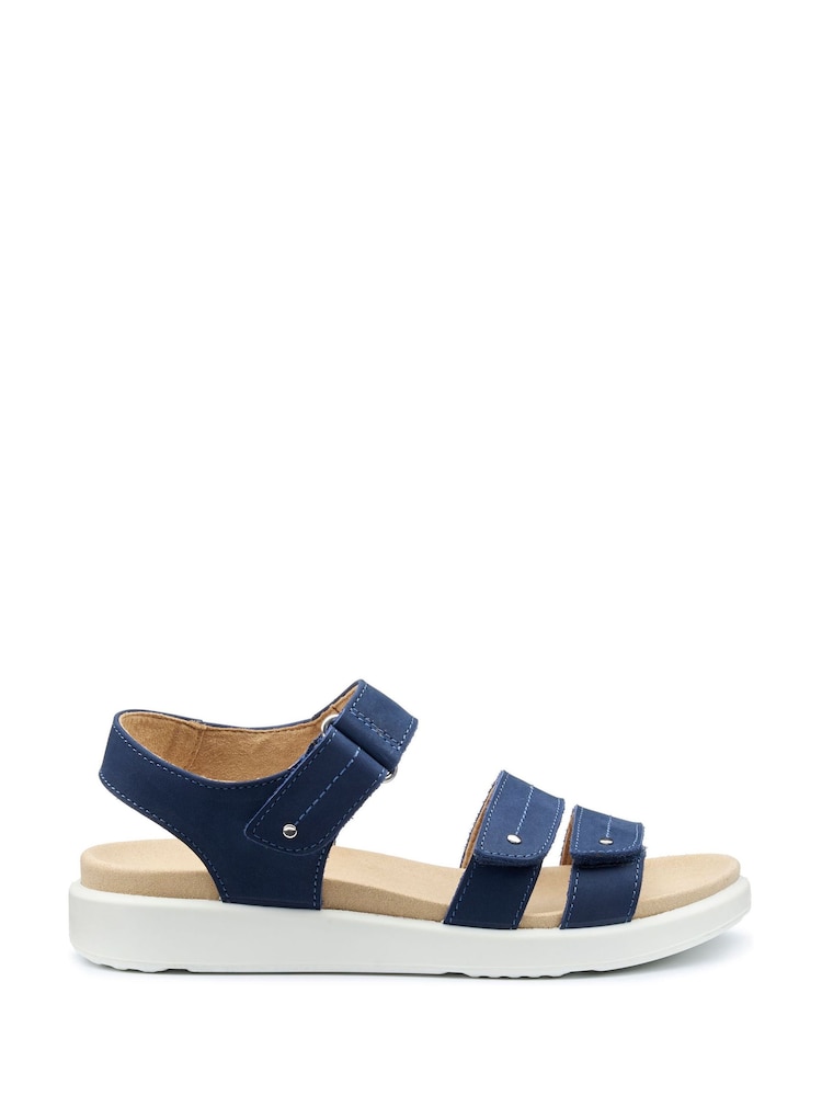Hotter Blue Wide Fit Venice Touch-Fastening Sandals - Image 1 of 4