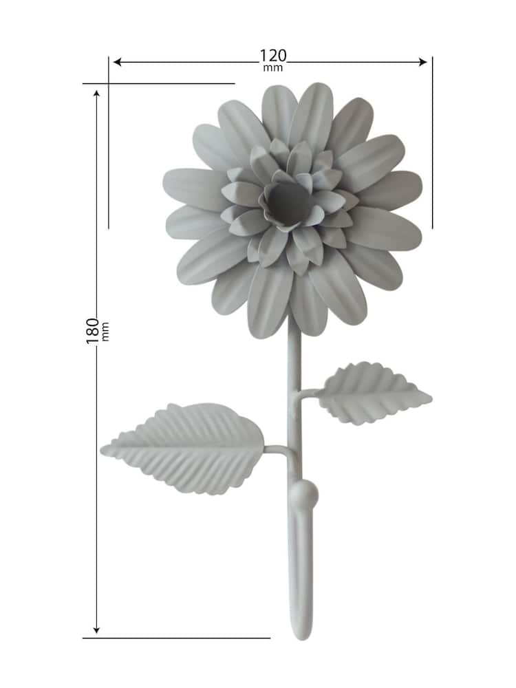 Laura Ashley Dove Grey Dahlia Hooks Set of 2 - Image 3 of 3