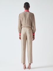 LK Bennett Grey Amelia Viscose Blend Slim Leg Trousers - Image 2 of 5