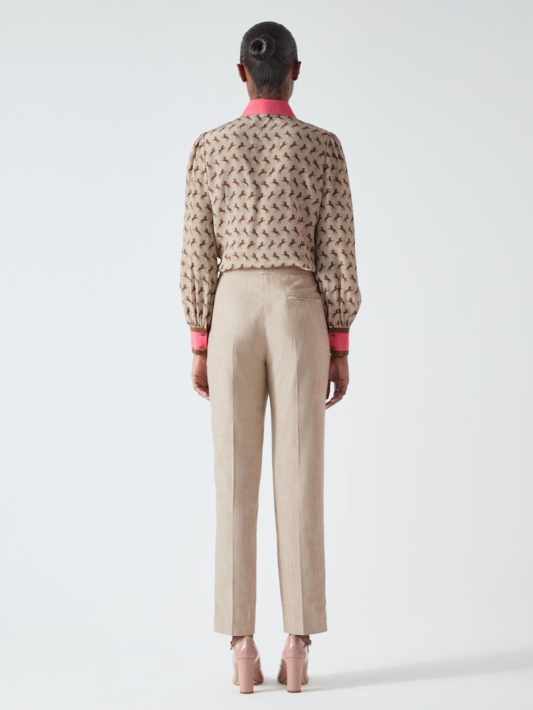LK Bennett Grey Amelia Viscose Blend Slim Leg Trousers - Image 2 of 5