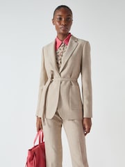 LK Bennett Grey Amelia Viscose Blend Slim Leg Trousers - Image 3 of 5