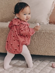 Red/Pink Heart Bloomer Baby Rompers with Tights 2 Piece Set (0mths-3yrs) - Image 3 of 3