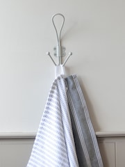 Laura Ashley Set of 2 Soft Silver Grey Metal Double Hooks - Image 1 of 1