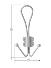 Laura Ashley Set of 2 Soft Silver Grey Metal Double Hooks - Image 3 of 3