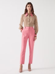 LK Bennett Pink Aimee Desert Cigarette Leg Trousers - Image 1 of 4