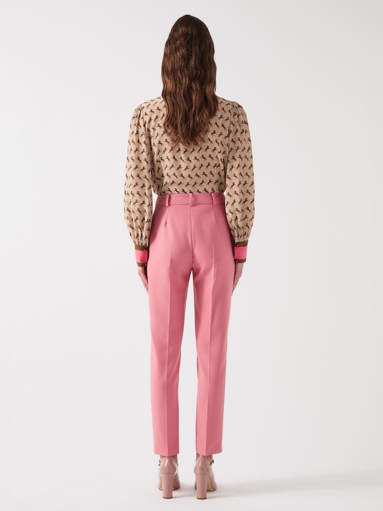LK Bennett Pink Aimee Desert Cigarette Leg Trousers - Image 2 of 4