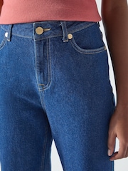 LK Bennett Blue Willow Pale100% Cotton Chambray Soft Wide Crop Jeans - Image 3 of 3