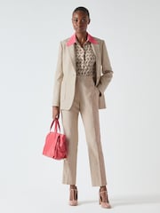 LK Bennett Grey Amelia Belted Single Breasted Jacket - Image 1 of 6