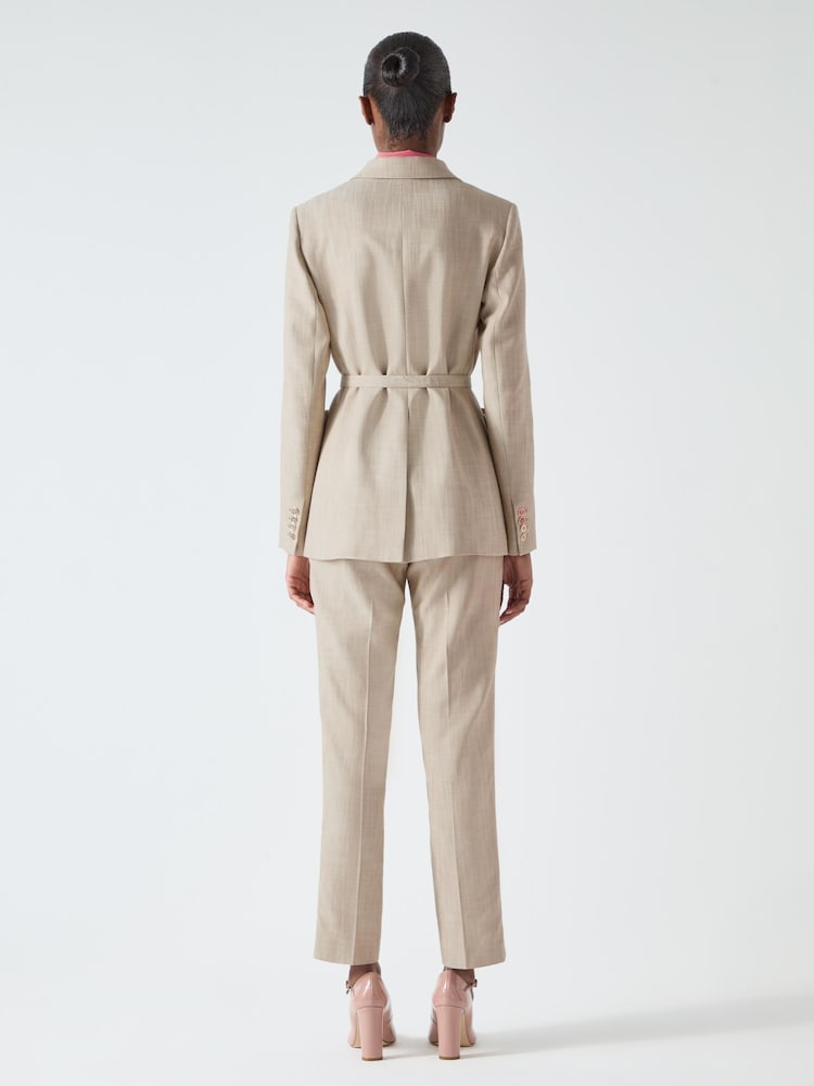LK Bennett Grey Amelia Belted Single Breasted Jacket - Image 2 of 6