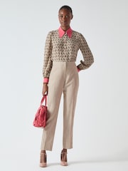LK Bennett Grey Amelia Belted Single Breasted Jacket - Image 3 of 6