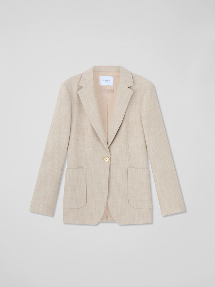 LK Bennett Grey Amelia Belted Single Breasted Jacket - Image 6 of 6