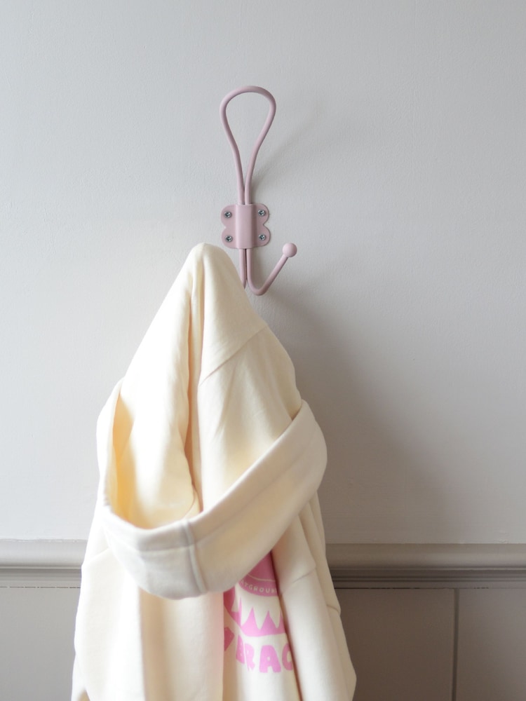 Laura Ashley Set of 2 Dusky Rose Pink Metal Double Hooks - Image 1 of 1