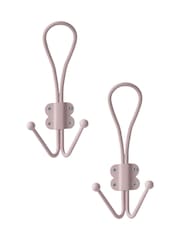 Laura Ashley Set of 2 Dusky Rose Pink Metal Double Hooks - Image 2 of 3