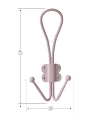 Laura Ashley Set of 2 Dusky Rose Pink Metal Double Hooks - Image 3 of 3