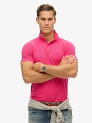 Superdry Pink City Pique Polo Shirt - Image 1 of 5