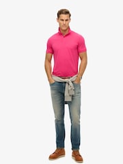 Superdry Pink City Pique Polo Shirt - Image 3 of 5