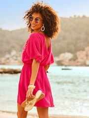 Sosandar Pink Embroiderd Beach Kaftan - Image 2 of 5