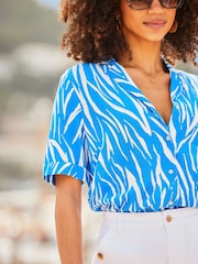 Sosandar Blue Chic Print Shirt - Image 3 of 4