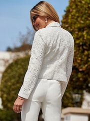Sosandar White Lace Fitted Jacket - Image 2 of 5