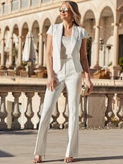 Sosandar White Cap Sleeve Blazer - Image 1 of 5