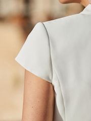 Sosandar White Cap Sleeve Blazer - Image 4 of 5