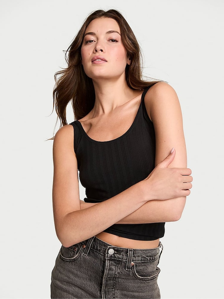 Victoria's Secret Black Modal Tank Top - Image 1 of 2 Victoria's Secret Black Modal Tank Top - Image 1 of 2