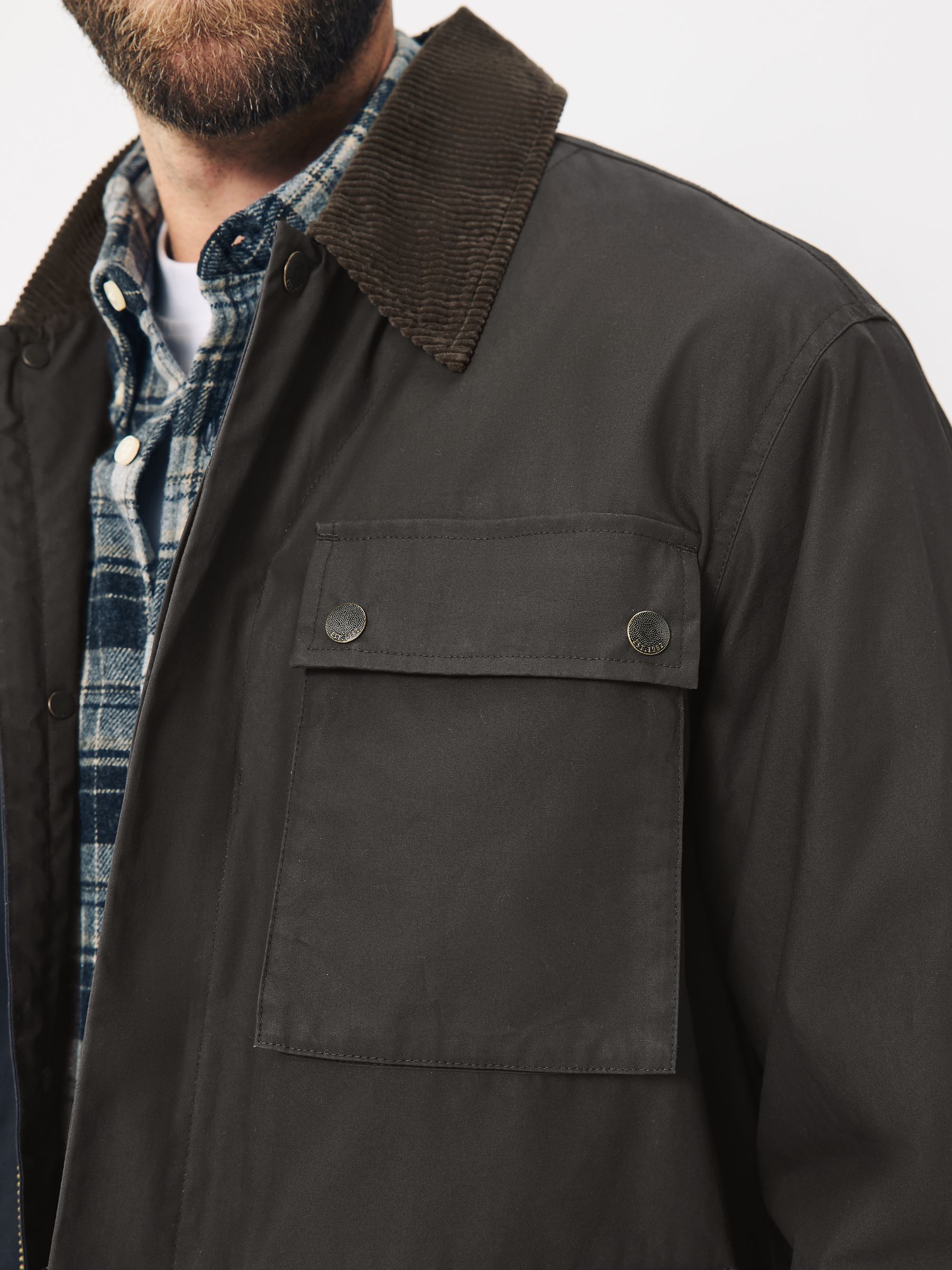 Buy Brown Wax Corduroy Collar Barn Jacket from Next USA