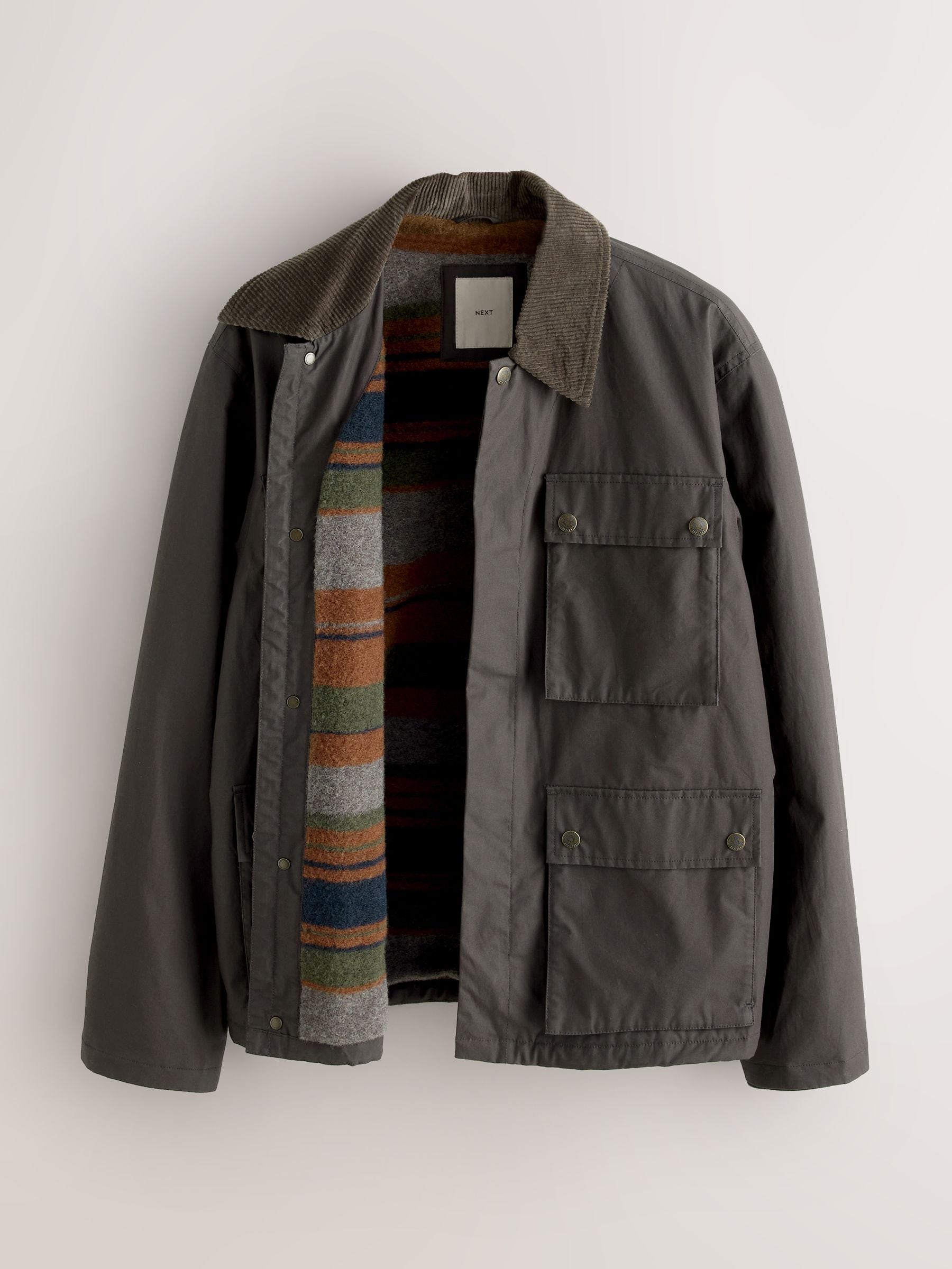 Buy Brown Wax Corduroy Collar Barn Jacket from Next Bosnia and